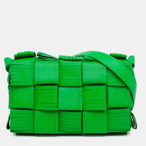 Bottega Veneta Green Leather Bottega Veneta Nappa Intrecciato Fringed Cassette Crossbody - Bottega Veneta - Modalova