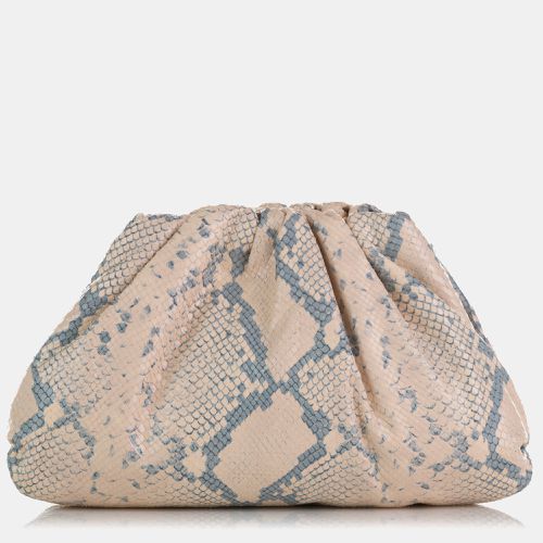 Leather Teen Python Print Goatskin Pouch - Bottega Veneta - Modalova