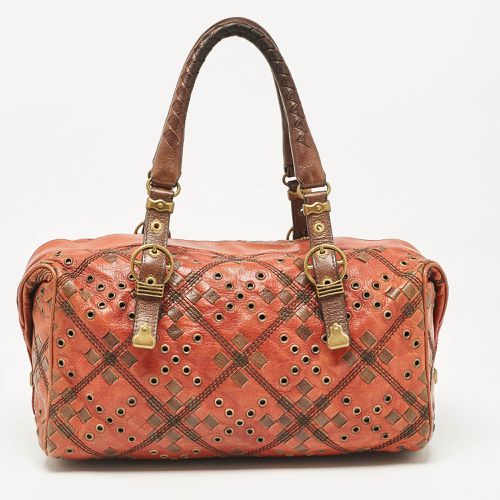 Orange Leather Grommet Boston Bag - Bottega Veneta - Modalova