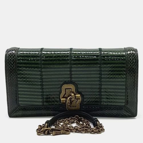 Bottega Veneta Green Leather Chain Crossbody Bag - Bottega Veneta - Modalova