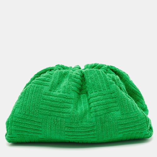 Bottega Veneta Green Terrycloth Fabric Classic The Pouch Clutch - Bottega Veneta - Modalova