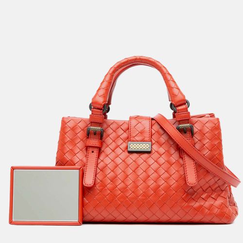 Bottega Veneta Orange Mini Nappa Intrecciato Roma Satchel - Bottega Veneta - Modalova