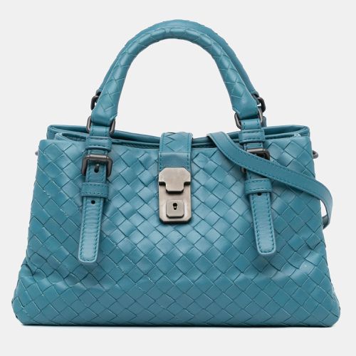 Bottega Veneta Blue Leather Mini Intrecciato Roma - Bottega Veneta - Modalova