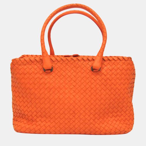 Bottega Veneta Orange Intrecciato Leather Handbag - Bottega Veneta - Modalova