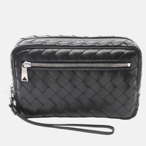 Bottega Veneta Black Leather Intrecciato Small Wristlet Bag - Bottega Veneta - Modalova