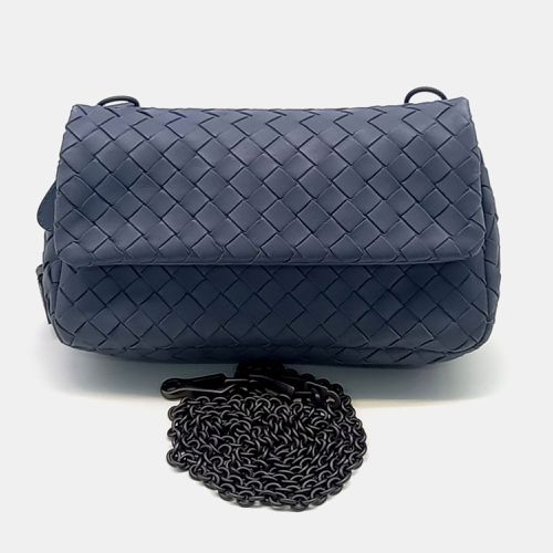 Bottega Veneta Blue Leather Mini Chain Crossbody Bag - Bottega Veneta - Modalova