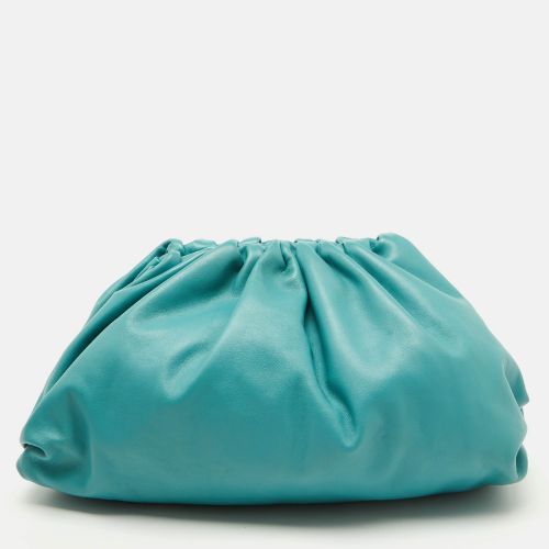 Bottega Veneta Turquoise Blue Leather Teen Pouch Clutch - Bottega Veneta - Modalova