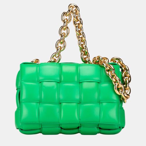 Bottega Veneta Green Nappa Intrecciato Padded Chain Cassette Satchel - Bottega Veneta - Modalova