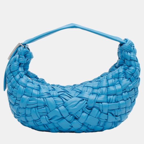 Bottega Veneta Blue Paper Calfskin Intrecciato Banana Hobo Bag - Bottega Veneta - Modalova