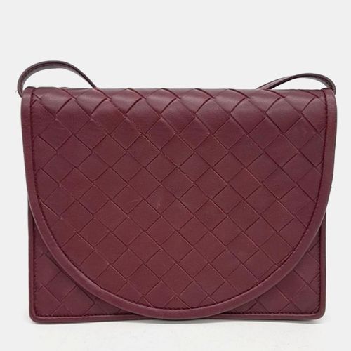 Bottega Veneta Burgundy Intrecciato Leather Mesh Flap Bag - Bottega Veneta - Modalova