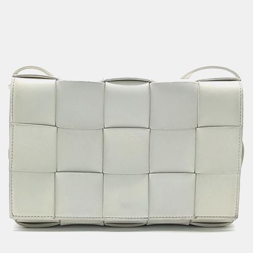 Bottega Veneta White Leather Cassette Shoulder Bag - Bottega Veneta - Modalova