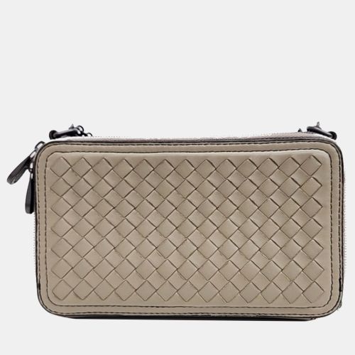 Bottega Veneta Beige Intrecciato Leather Shoulder Bag - Bottega Veneta - Modalova