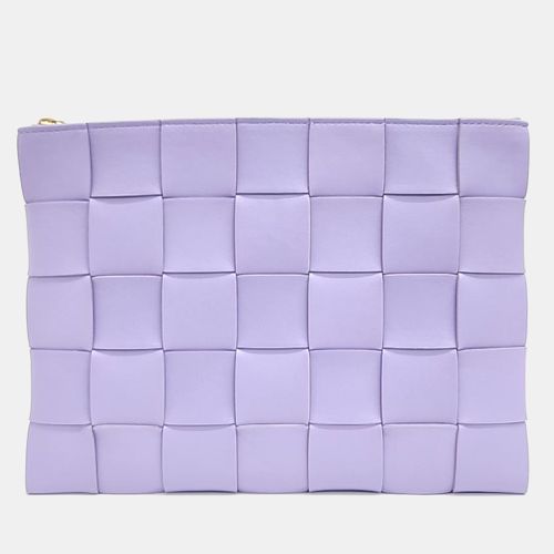 Bottega Veneta Purple Leather Clutch - Bottega Veneta - Modalova