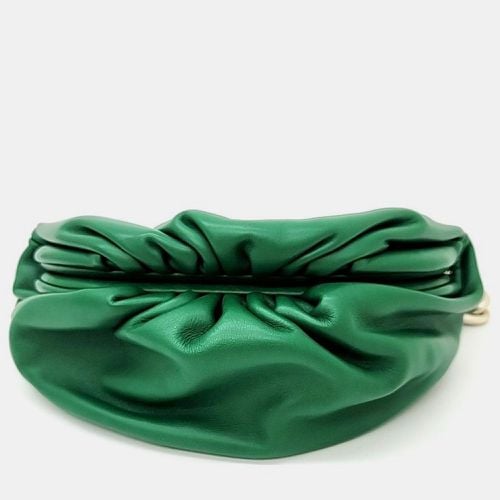 Bottega Veneta Green Leather Large The Pouch Clutch - Bottega Veneta - Modalova