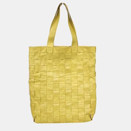 Bottega Veneta Yellow Leather Maxi Cassette Tote Bag - Bottega Veneta - Modalova