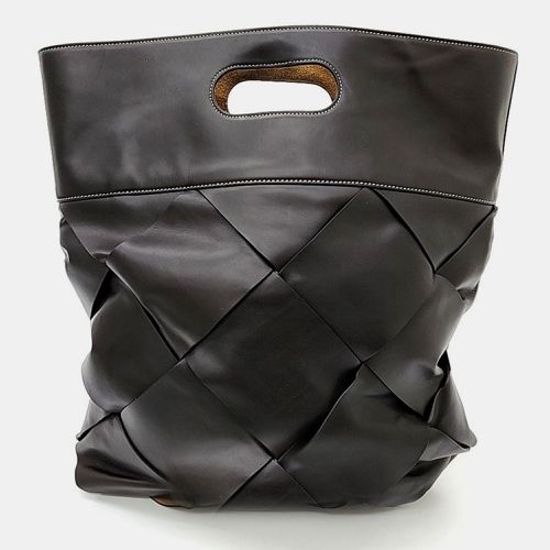 Black Leather Small Slip Tote Bag - Bottega Veneta - Modalova