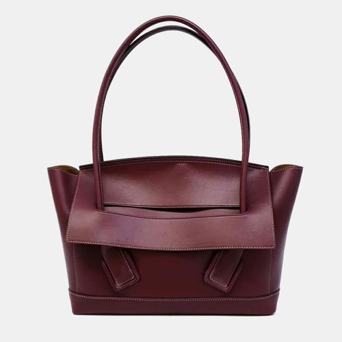 Bottega Veneta Burgundy Leather Arco Medium Top Handle Bag - Bottega Veneta - Modalova