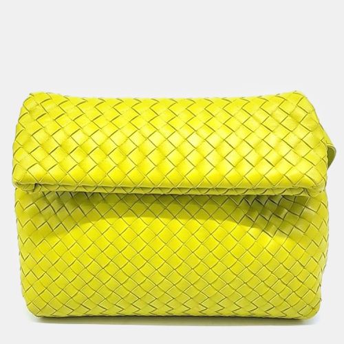 Bottega Veneta Yellow Nappa Intrecciato The Fold Crossbody Bag - Bottega Veneta - Modalova