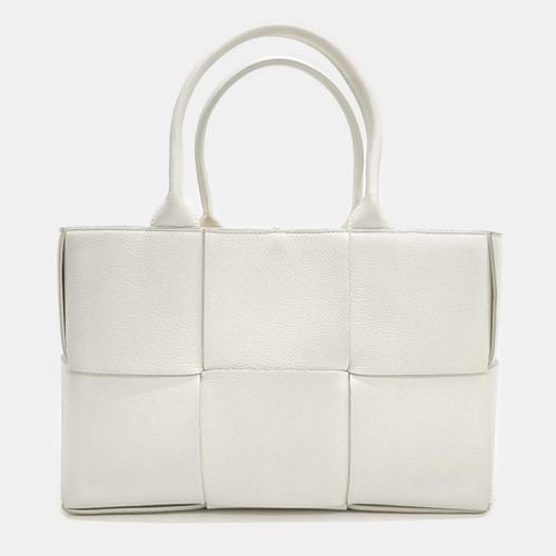 Bottega Veneta White Leather Arco Small Tote Bag - Bottega Veneta - Modalova