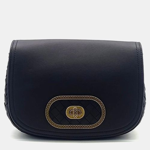 Bottega Veneta Black Leather Intrecciato-Trimmed BV Luna Crossbody Bag - Bottega Veneta - Modalova