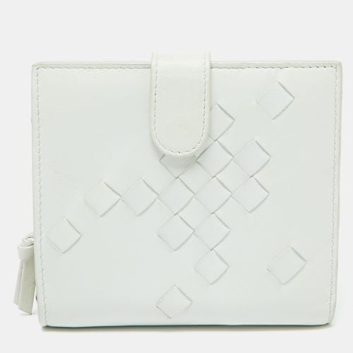 Bottega Veneta Off White Intrecciato Leather Compact Wallet - Bottega Veneta - Modalova