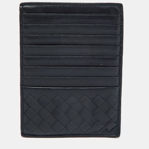 Bottega Veneta Dark Blue Intrecciato Leather Zip Card Holder - Bottega Veneta - Modalova