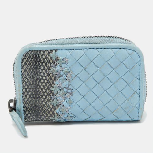 Bottega Veneta Blue Intrecciato Leather and Karung Leather Coin Purse - Bottega Veneta - Modalova