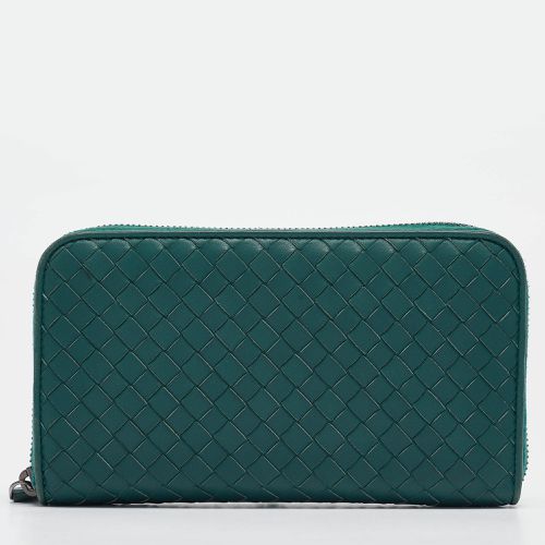 Dark Intrecciato Leather Continental Wallet - Bottega Veneta - Modalova