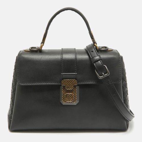 Bottega Veneta Black Leather Small Piazza Top handle Bag - Bottega Veneta - Modalova