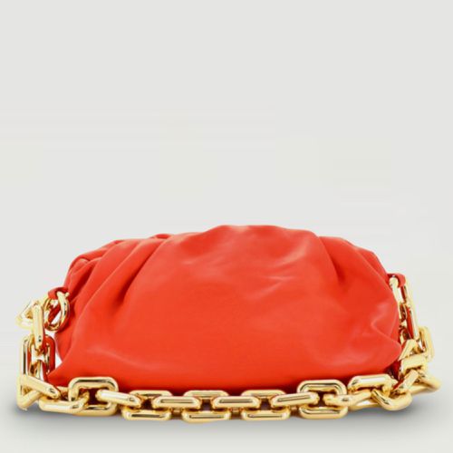 Bottega Veneta Orange Chain Pouch With Gold Chain - Bottega Veneta - Modalova