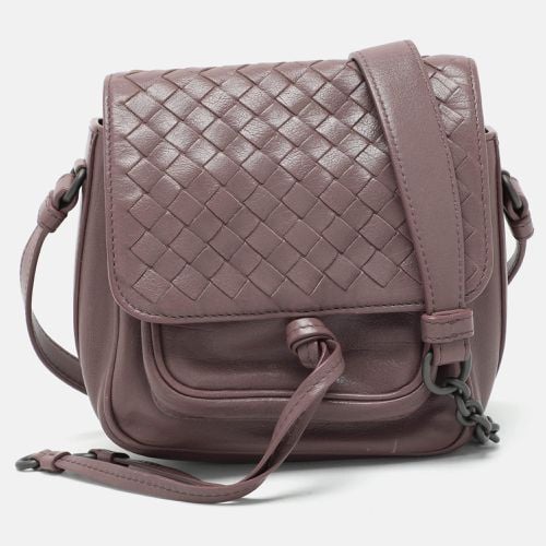 Bottega Veneta Mauve Beige Intrecciato Leather Flap Shoulder Bag - Bottega Veneta - Modalova