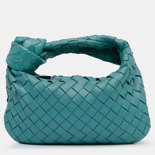 Bottega Veneta Blue Leather Mini Intrecciato Jodie Top Handle Bag - Bottega Veneta - Modalova