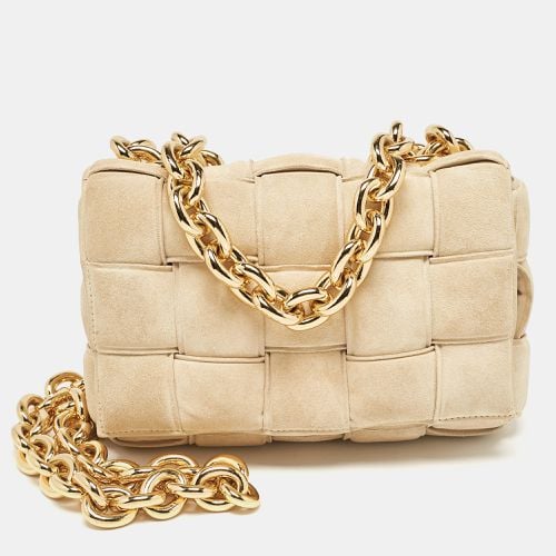 Bottega Veneta Beige Suede Padded Cassette Shoulder Bag - Bottega Veneta - Modalova