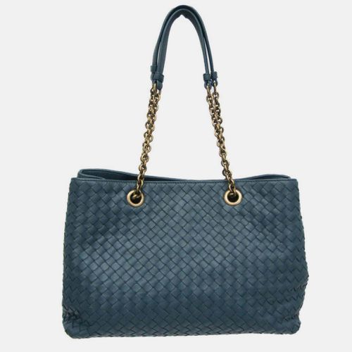 Dark Intrecciato Leather Chain Tote Bag - Bottega Veneta - Modalova