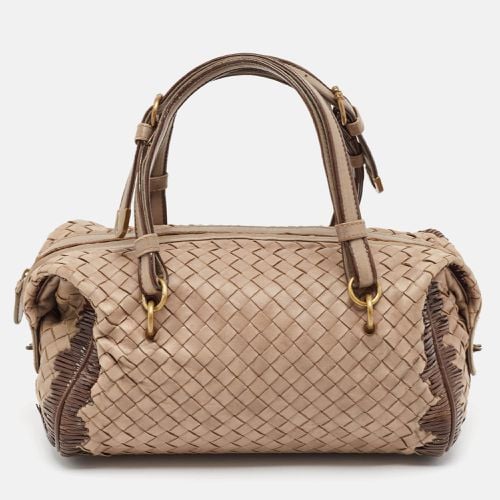 Bottega Veneta Beige Intrecciato Leather Boston Bag - Bottega Veneta - Modalova