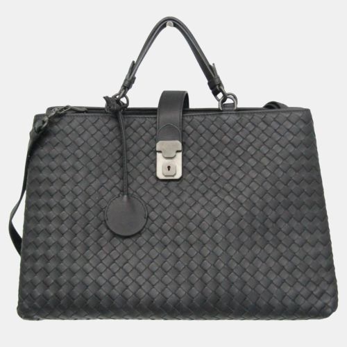 Bottega Veneta Black Intrecciato Leather Handbag - Bottega Veneta - Modalova