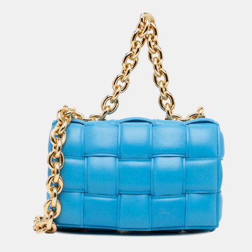 Bottega Veneta Blue Nappa Intrecciato Padded Chain Cassette Satchel - Bottega Veneta - Modalova