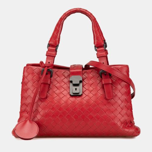 Bottega Veneta Red Mini Nappa Intrecciato Roma Satchel Bag - Bottega Veneta - Modalova