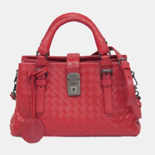 Bottega Veneta Red Intrecciato Leather Baby Roma Shoulder Bag - Bottega Veneta - Modalova