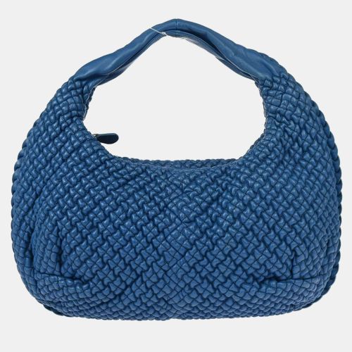 Bottega Veneta Blue Leather Intrecciato Hobo Bag - Bottega Veneta - Modalova