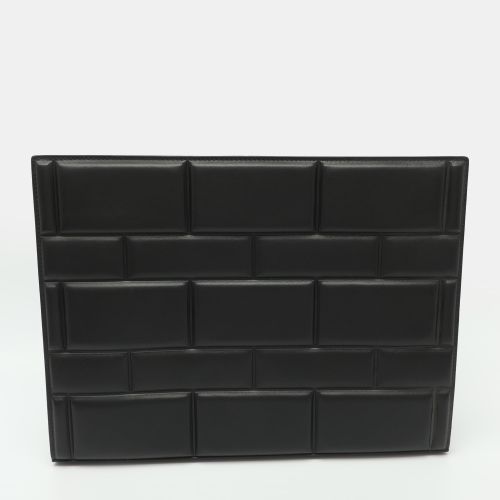 Leather Grid Patterned Padded Document Case - Bottega Veneta - Modalova