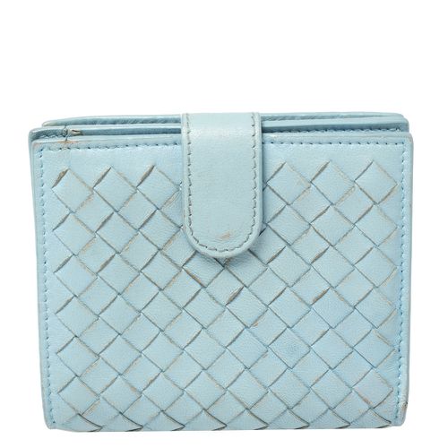 Bottega Veneta Blue Intrecciato Leather French Wallet - Bottega Veneta - Modalova