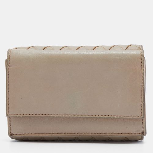 Bottega Veneta Beige Intrecciato Leather Trifold Wallet - Bottega Veneta - Modalova