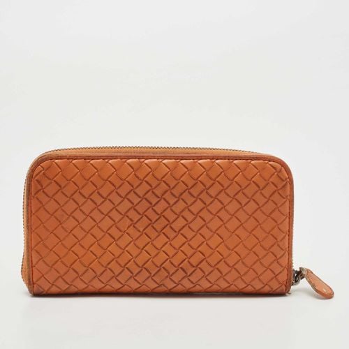 Intrecciato Leather Zip Around Continental Wallet - Bottega Veneta - Modalova