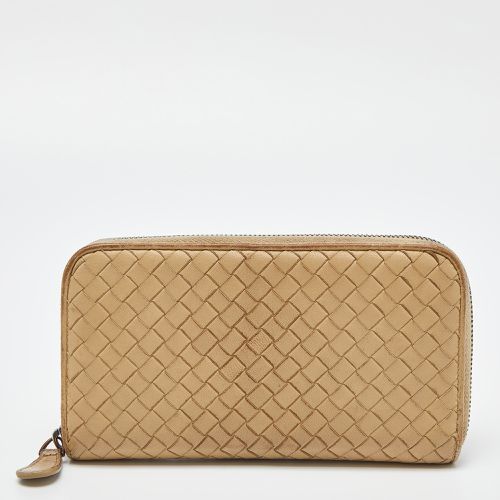 Bottega Veneta Cream Intrecciato Leather Zip Around Wallet - Bottega Veneta - Modalova