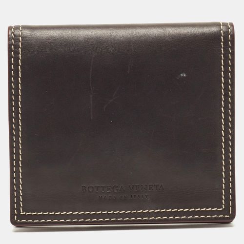 Bottega Veneta Grey/Brown Leather Snap Bifold Wallet - Bottega Veneta - Modalova