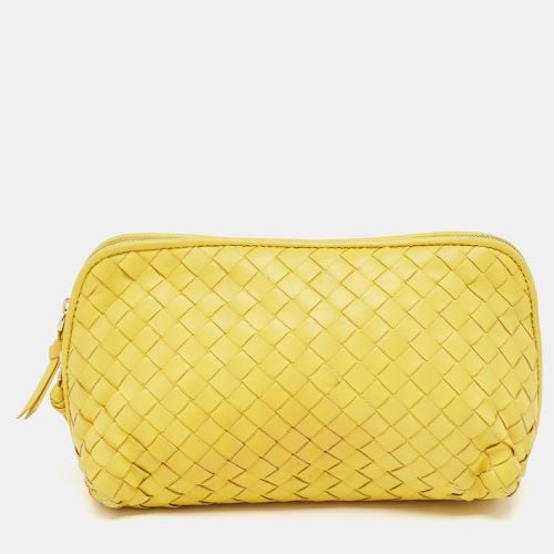 Bottega Veneta Yellow Leather Zip Pouch - Bottega Veneta - Modalova