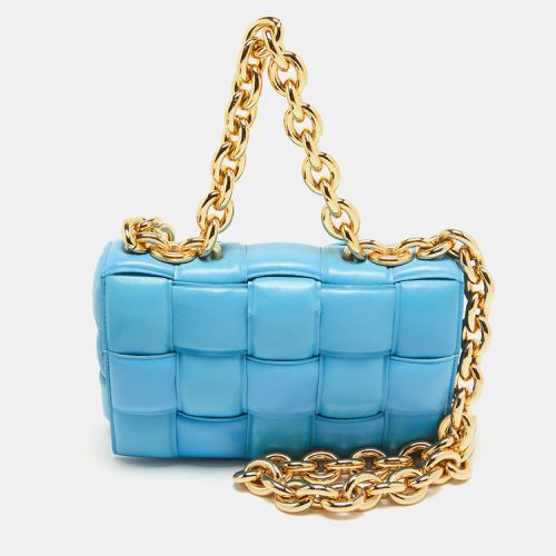 Bottega Veneta Blue Intrecciato Leather Cassette Padded Chain Bag - Bottega Veneta - Modalova