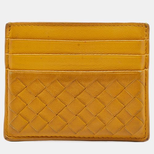 Bottega Veneta Mustard Intrecciato Leather Card Holder - Bottega Veneta - Modalova