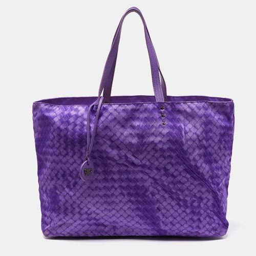 Bottega Veneta Purple Intrecciolusion Nylon and Leather Medium Tote - Bottega Veneta - Modalova